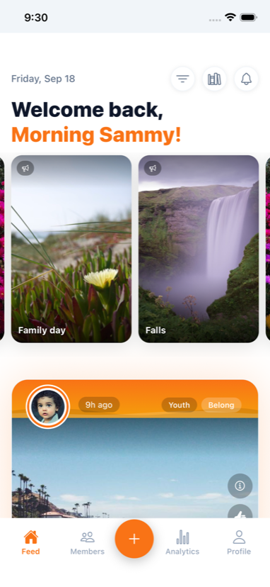 LeaderSheep Feed with fellowship reports and welcome greeting